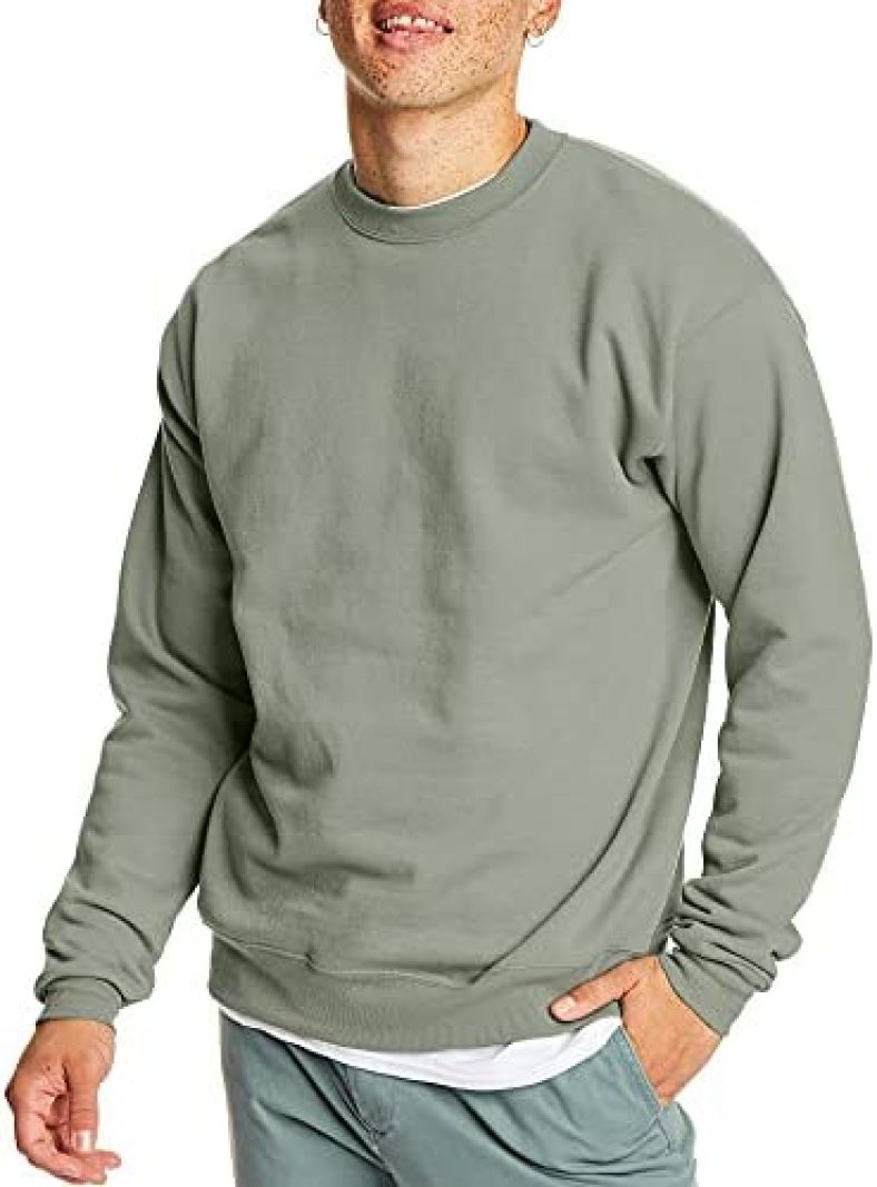 Hanes Men’s Sweatshirt, EcoSmart Fleece Crewneck Sweatshirt, Cotton-Blend Fleece Sweatshirt, Plush Fleece Pullover Sweatshirt