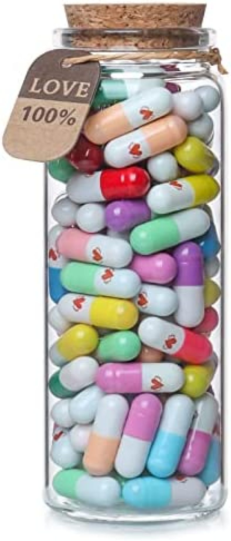 Capsule Letters Message in a Bottle – Cute Things Message Love Letter Gifts for Boyfriend / Girlfriend – Message Pills for Valentine’s Day, Birthday, Mother’s Day Gift(Mixed Color 110PCS)