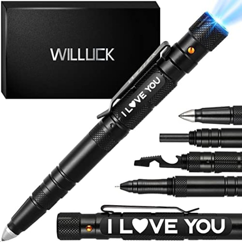 Gifts for Him Husband Men Boyfriend,Tactical Pen Engraved”I LOVE YOU”,Christmas Stocking Stuffers for Him,Fathers Day Him Gifts,Unique Anniversary Birthday Valentines Day Love Gifts for Him