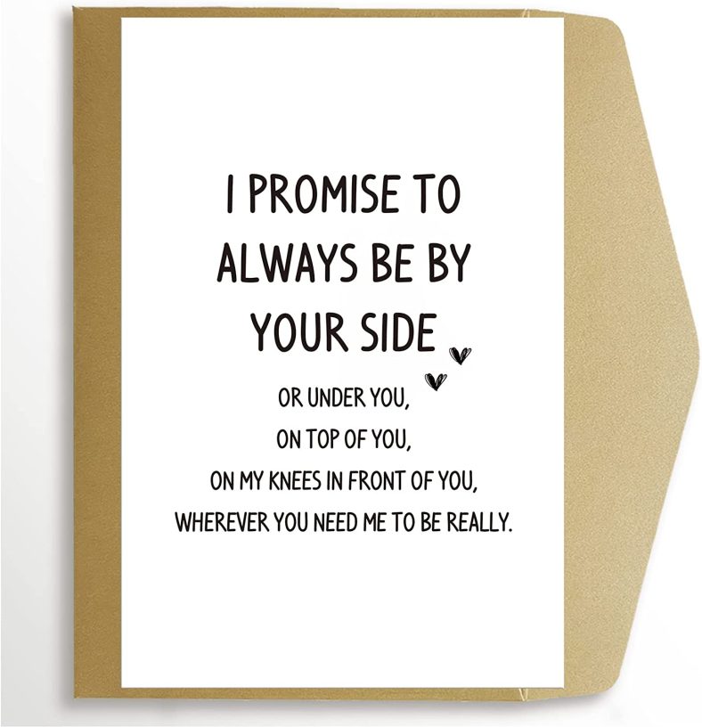 Dirty Naughty Anniversary Card for Him, Inappropriate Funny Valentines Day Birthday Card for Husband Boyfriend, Always Be by Your Side