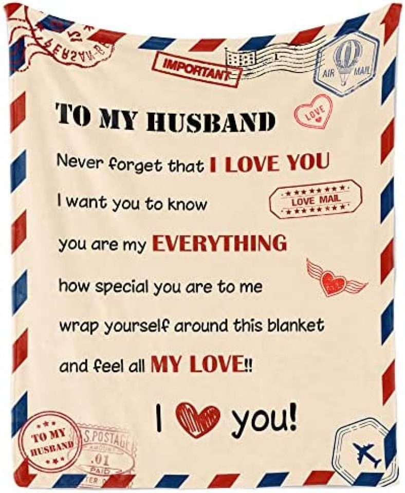 Gifts for Husband Blanket 60″x50″ – Julazy Husband Birthday Gift – Husband Gifts from Wife – Anniversary Wedding Gift for Husband – Best Gift Ideas for Husband Throw Blanket