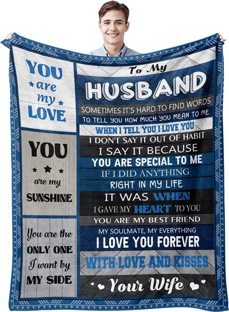 Husband Birthday Gift, Gifts for Husband Blanket, Husband Gifts, Anniversary Wedding Birthday Gifts for Husband Unique, Gift for Husband, Husband Gifts from Wife, Husband Gift Throw Blanket 60"x 50"