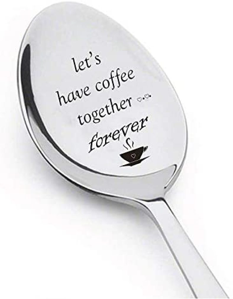 Let’s Have Coffee Together Forever- Christian gifts- Engraved Spoon – Cute coffee lovers Gift for Friends Who Are Moving Away -Friendship day gift by Boston Creative company#SP_067