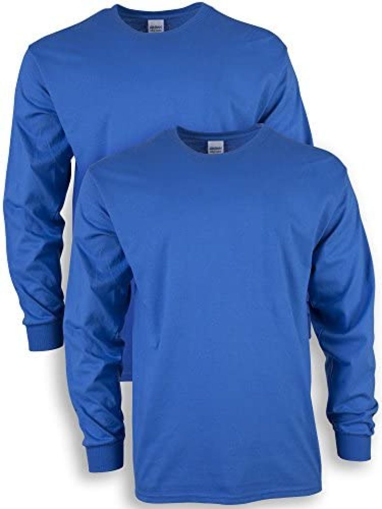 Gildan Men’s Ultra Cotton Long Sleeve T-Shirt, Style G2400, Multipack