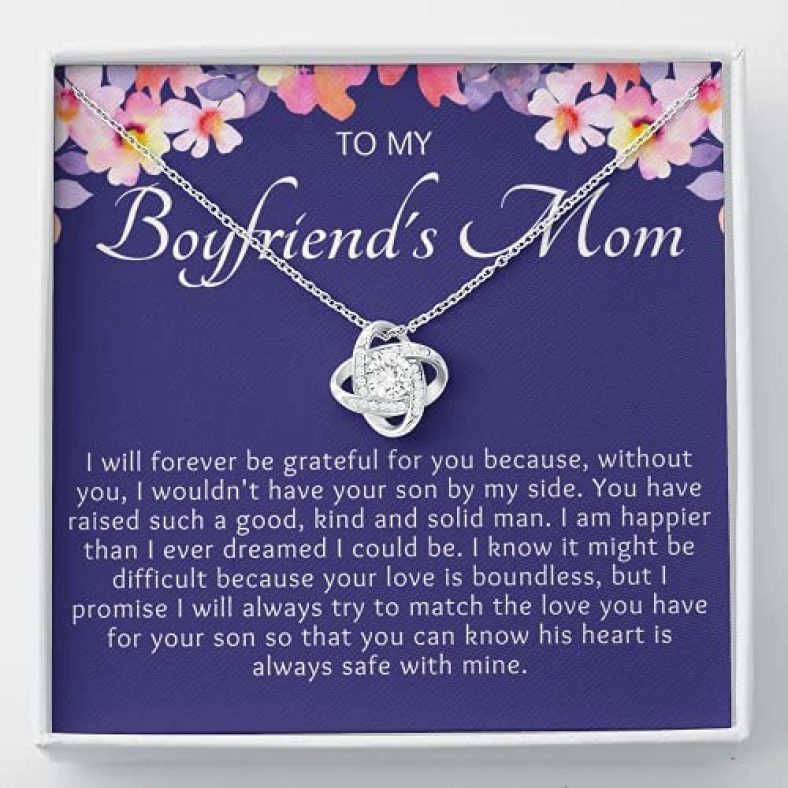 To my Boyfriend’s Mom Necklace, Future Mother-in-Law Gift for Mother’s Day, Christmas, Birthday – Box 01 Silver