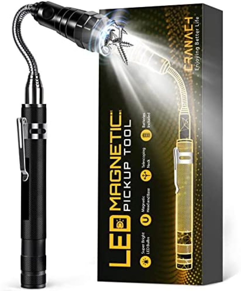 Gifts for Men Magnetic Pickup Tool – Christmas Stocking Stuffers for Men Dad Husband Boyfriend Telescoping Magnet Flashlight Cool Gadgets Idea with LED Light Birthday Gifts for Men Who Have Everything