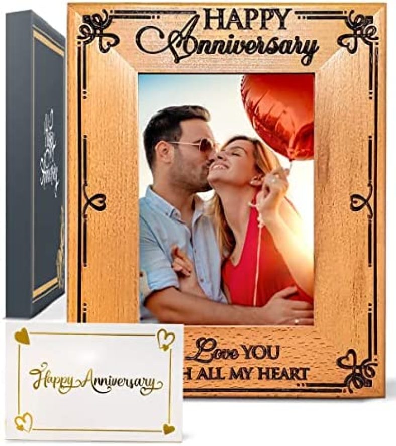 Anniversary Frame For Him Or Her | Fits A 5 X 7 Photo | Anniversary Item For Couple | Anniversary Frame For Husband Wife Boyfriend Girlfriend | Anniversary For Him Or Her | Beautiful Gift