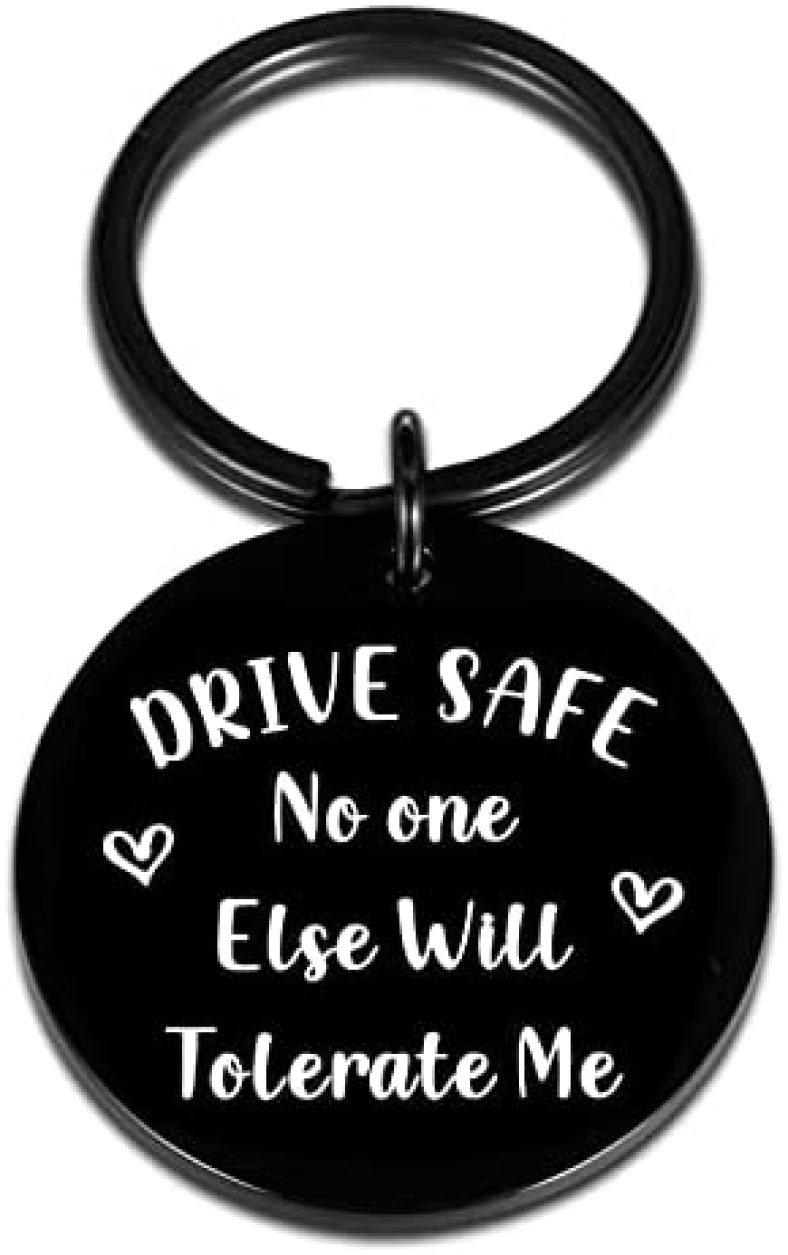 Drive Safe Keychain for Boyfriend Gifts from Girlfriend Anniversary for Husband Christmas Gifts for Men Women Husband Birthday Gift from Wife Stocking Stuffers for Men Valentines Day Gifts for Him Her