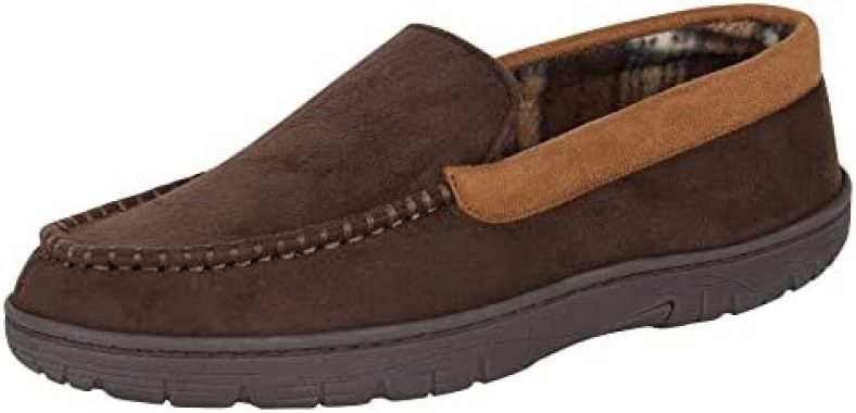 Hanes Men’s Textured Moccasin Slipper