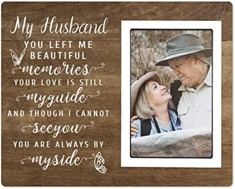 Memorial Picture Frames – Memorial Gifts for Loss of Husband – Sympathy Gifts for Loss of Husband , Bereavement Gifts for Loss of Husband – Condolences/Remembrance Gift, Fits 4×6 In Photo