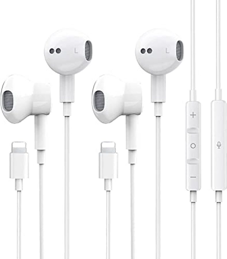 2 Pack Wired Earbuds [Apple MFi Certified] Wired Headphones Noise Isolating Wired Earphones (Built-in Microphone & Volume Control) Compatible with iPhone 13/12/11 Pro Max/XS/XR/X/7/8 Plus/iPad/iPod