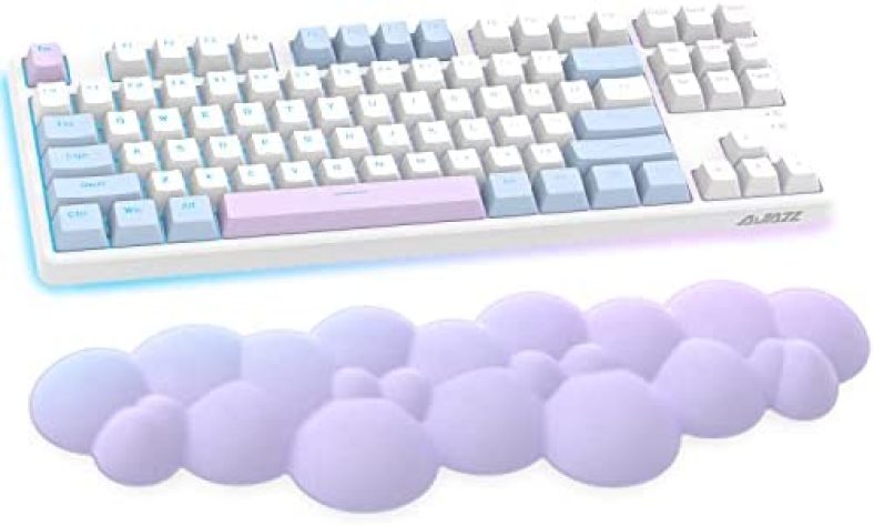 Gaming Keyboard Wrist Rest Pad,Memory Foam Keyboard Palm Rest, Ergonomic Hand Rest,Wrist Rest for Computer Keyboard,Laptop,Mac,Lightweight for Easy Typing Pain Relief-Purple