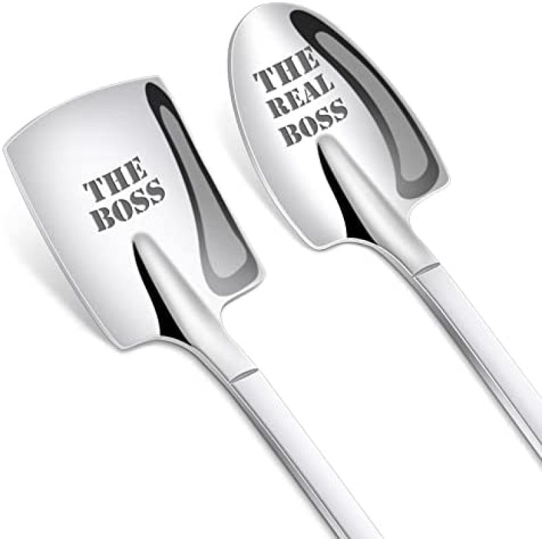 Couple Coffee Spoons for Valentine’s Day- 2pcs Engraved Ice Cream Spoons Gifts for Him Her, Boyfriend Girlfriend Stainless Steel Espresso Spoons, Personalized Gift for Birthday Anniversary Wedding