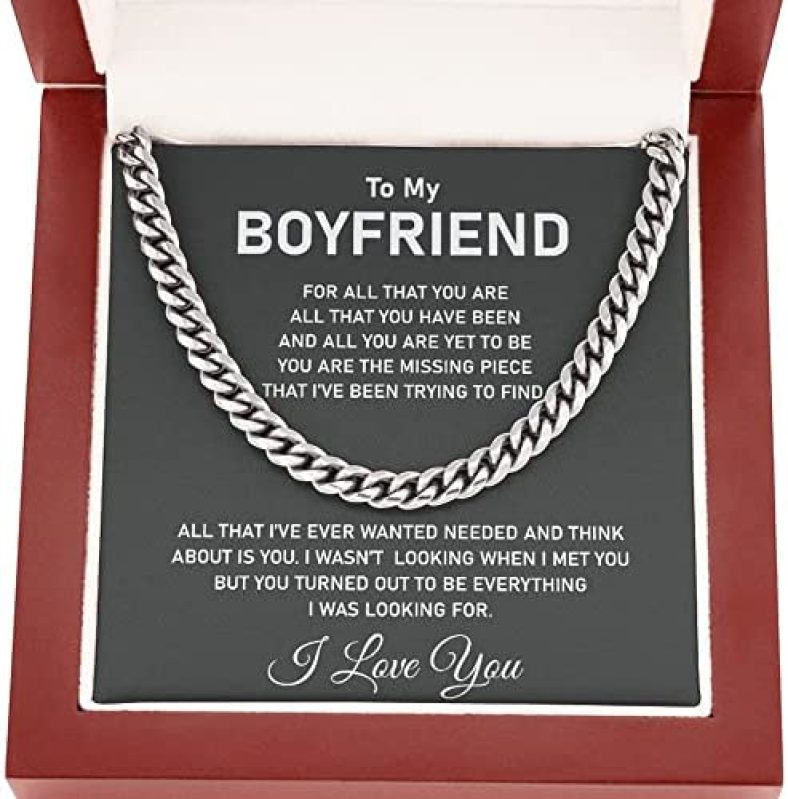 Mens Cuban Link Chain Necklace for Boyfriend, Birthday Gifts for Him,To My Man Gifts for Him, To My Boyfriend Necklace