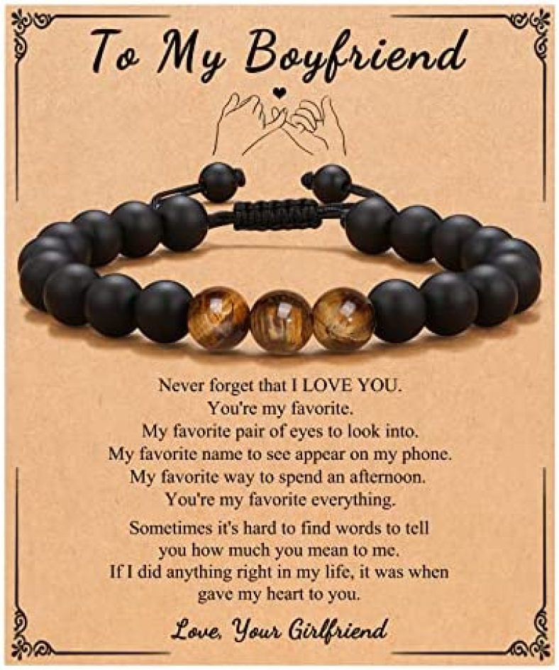 UNGENT THEM To Mens Boys Bracelet Gifts for Boyfriend, Husband, My Man, My Love, Soulmate, Dad, Son, Grandpa, Grandson, Bonus Dad, Uncle, Brother, Bonus Son — Anniversary Birthday Christmas Father’s Day Gift for Him