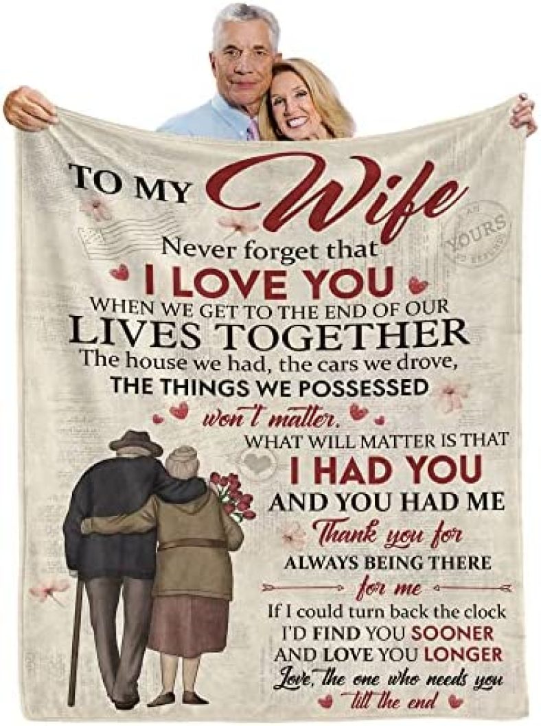 Gifts for Wife from Husband – Valentines Day Gifts for Her, Wife – Wedding Anniversary Birthday Gifts for Wife – Romantic Gifts for Wife Presents, Wife Gifts from Husband – to My Wife Blanket