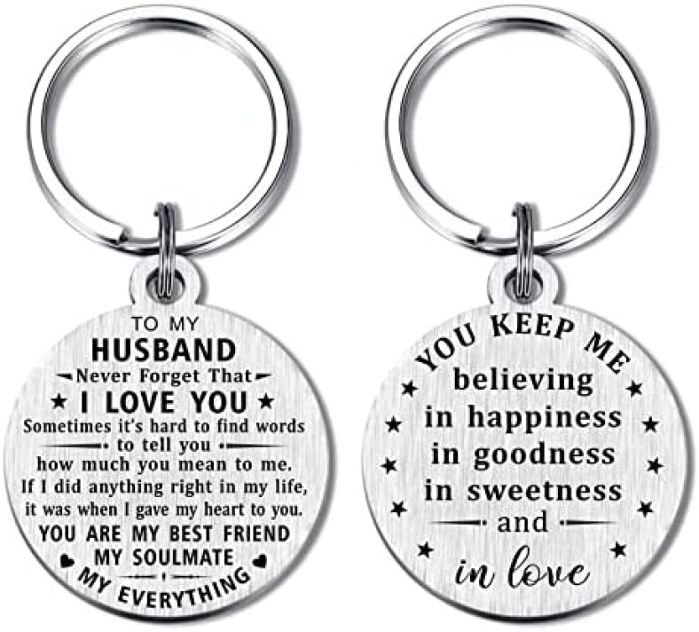 Husband Gifts from Wife, to My Husband On Wedding Day, Love Husband Keychain, Best Husband Valentine’s Gifts, Birthday Gifts