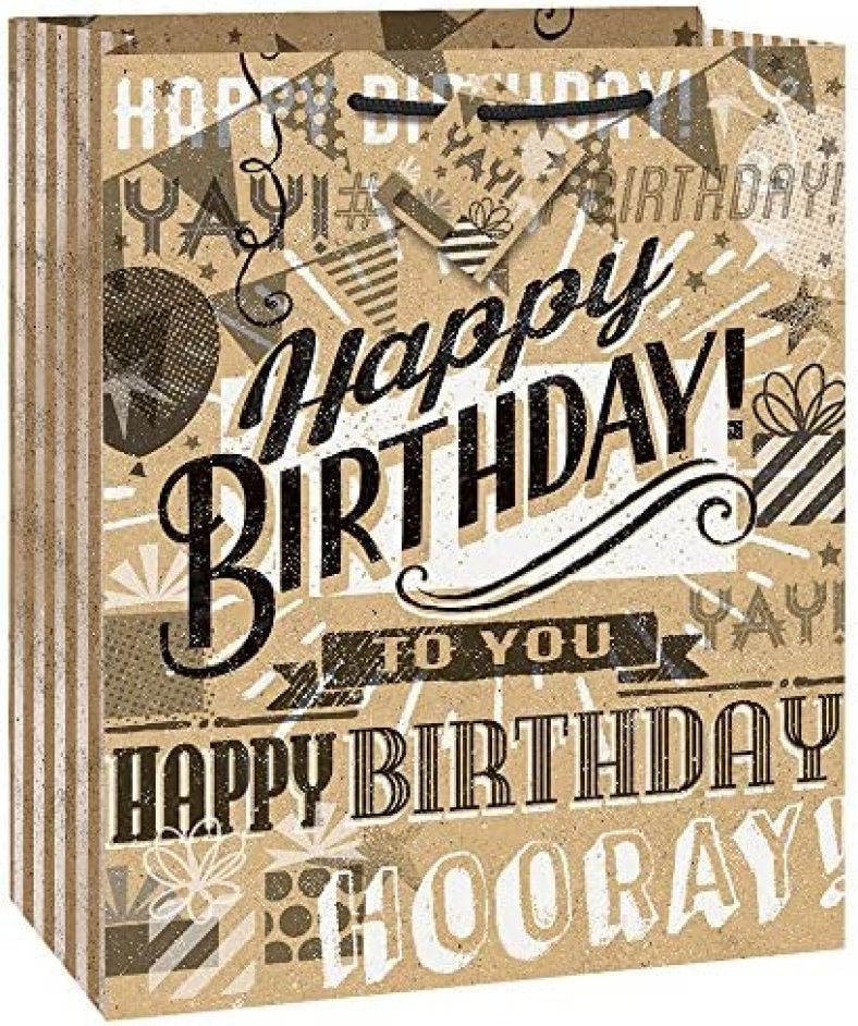 Kraft Paper Happy Birthday Gift Bag