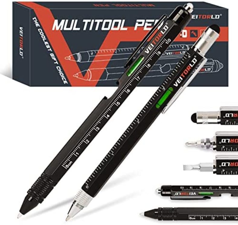 VEITORLD Gifts for Men Dad Husband from Daughter Wife, Valentine’s Day, 10 in 1 Multi-tool 2pcs Pen Set, Unique Birthday Gift Ideas, Anniversary Cool Gadgets for Him Boyfriend