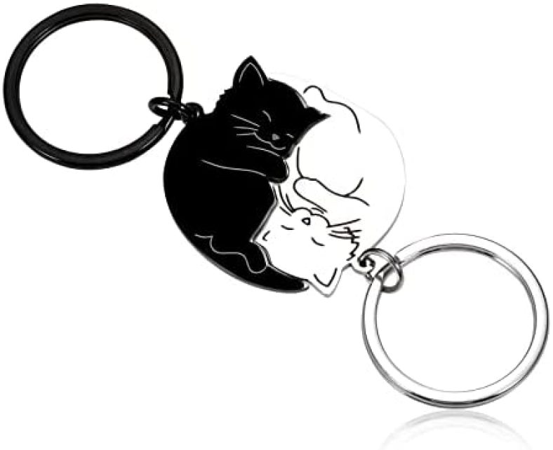 Couple Gift Keychain Cute Valentine’s Day Gift for Girlfriend Boyfriend Him Her Cat Lover Best Friend Husband Wife Fiancée Cat Matching Gift Couple Stuff for Christmas Birthday Anniversary New Year