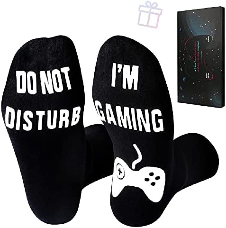 Do Not Disturb I’m Gaming Socks, Mens Birthday Gift,Gamer Funny Socks Gift for Teen Boy,Dad,Men,Women,Husband,Grandpa,Husband