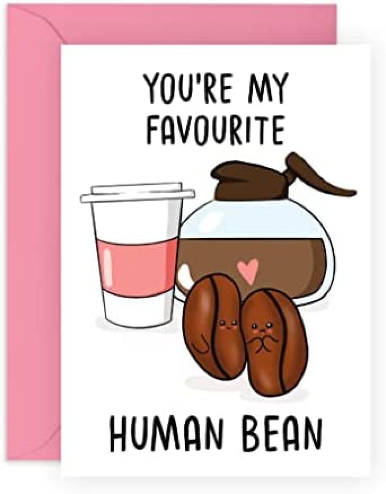 CENTRAL 23 Funny Anniversary Card For Wife – Husband Anniversary Cards – Coffee Lover – Pun Humor – Boyfriend Birthday Card – I Love You Gifts For Him – Comes With Fun Stickers