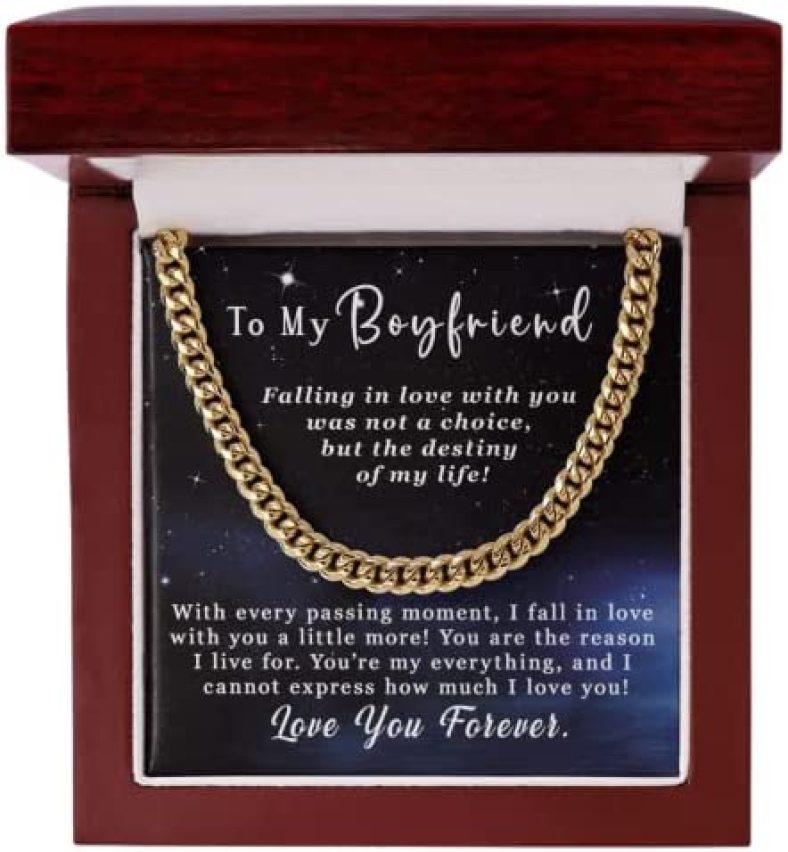 Valentines Day Gifts For Boyfriend From Girlfriend, Gifts For Men, I Love You Gifts For Boyfriend, Romantic Gifts For Him, Boyfriend Gifts Mens Chain Necklace, Promise Necklace For Him Gifts For BF