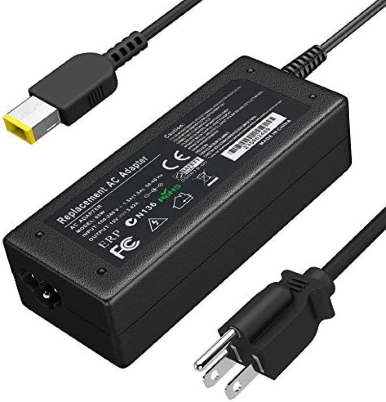 65W 45w UL List Replacement Charger for Lenovo Square Connector for Thinkpad T440 G50 T460 T470 T450, X1 Carbon, Flex 3 ADLX45NDC2A PA-1650-72 Laptop-Power Supply Cord(Not USB-C!)