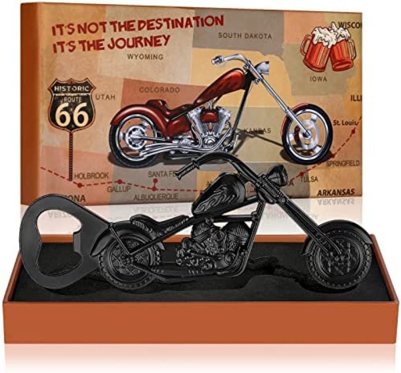 LULLEA Motorcycles Beer Bottle Openers, Birthday Christmas Gifts for Men Women Husband Boyfriend, Beer Gifts for Men, Motorbike Gifts for Men, Presents for Dad, with Gift Box and Card