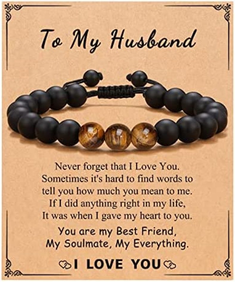 UNGENT THEM To Mens Boys Bracelet Gifts for Boyfriend, Husband, My Man, My Love, Soulmate, Dad, Son, Grandpa, Grandson, Bonus Dad, Uncle, Brother, Nephew, Godfather — Anniversary Graduation Birthday Father’s Day Christmas Gift for Him