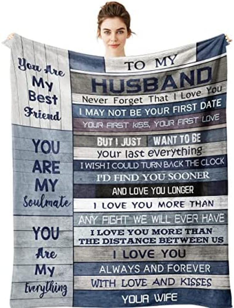 Yamco Husband Gifts from Wife Blanket – Gifts for Him Husband 60″ x 50″ Blankets – Best Husband Gifts for Men – Future Gifts for Husband Who Has Everything – Valentines Anniversary Birthday Gift Ideas