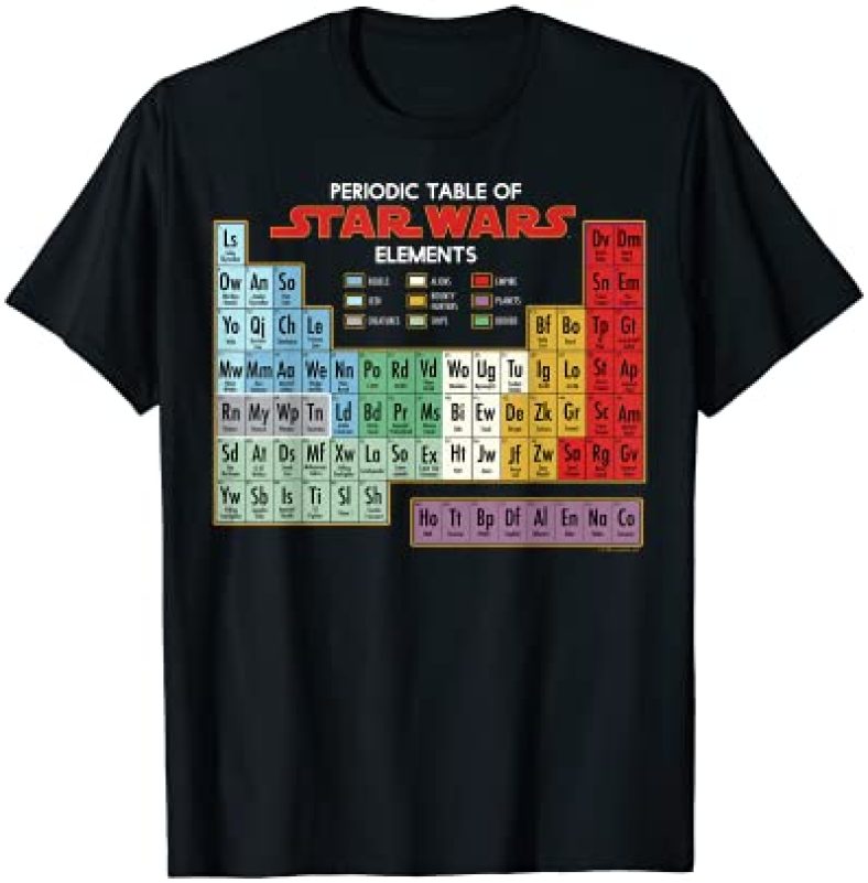 Star Wars Periodic Table of Elements Graphic T-Shirt