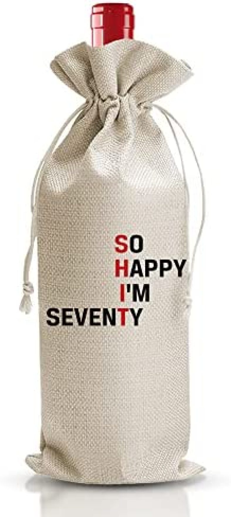 Funny 70th Birthday Wine Gift Bag, So Happy I’m Seventy Birthday Present for Men Women, Birtyhday Wine Bag Gift Ideas for Mom Dad Husband Wife Coworker Boss Friends Sister Grandma Grandpa