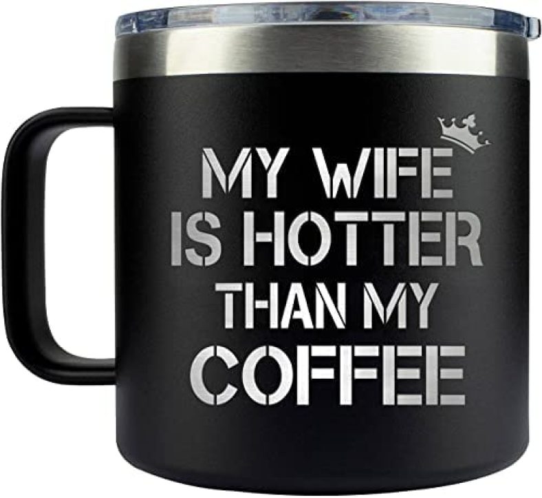 RHYTHMHEART Gifts for Him, Husband from Wife – Anniversary Birthday Romantic Gifts for Him – Gifts for Husband – Husband Gifts – Funny I Love You Gifts for Him – Husband Mug Coffee 14oz Black