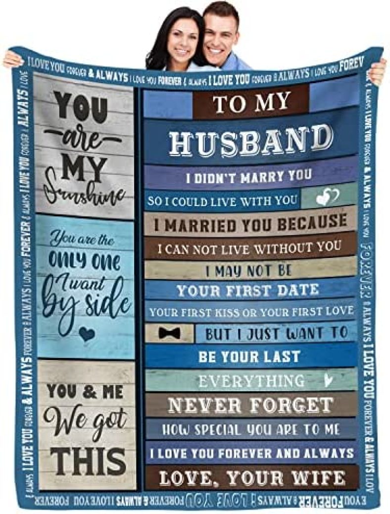 Sixftop Valentines Day Gifts for Husband Romantic Birthday Gifts for Husband from Wife | to My Husband Blanket Bday for Him Wedding for Husband Throw Blanket 50” X 60″