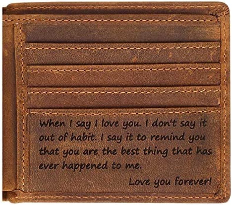 Engraved Personalized Wallet For Men – Gift For Boyfriend, Husband