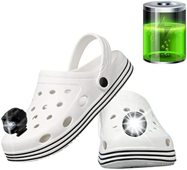 JAIVEOY Headlights for Shoes,Rechargeable 2Pcs LED Croc Lights for Clogs,Cool Gadgets for Men Gifts, Fathers Gifts for Dad,Unique Gifts for dad,Husband,Grandpa