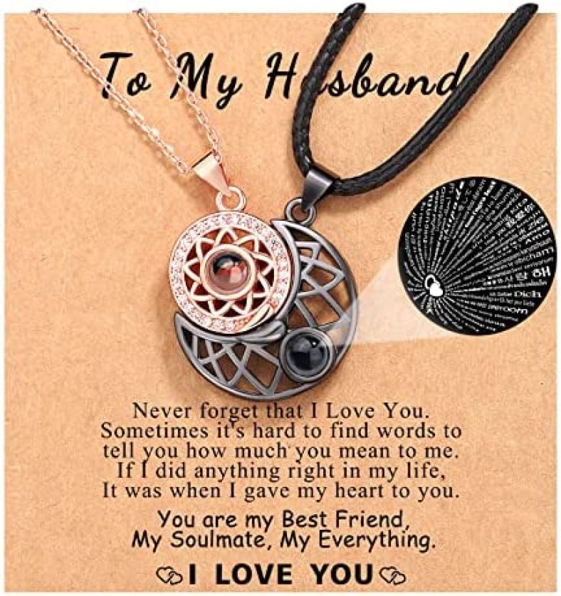 UPROMI Couple Necklace for Boyfriend/Girlfriend/Husband/Man/Soulmate, Anniversary Valentine’s Day Gifts for Him Her