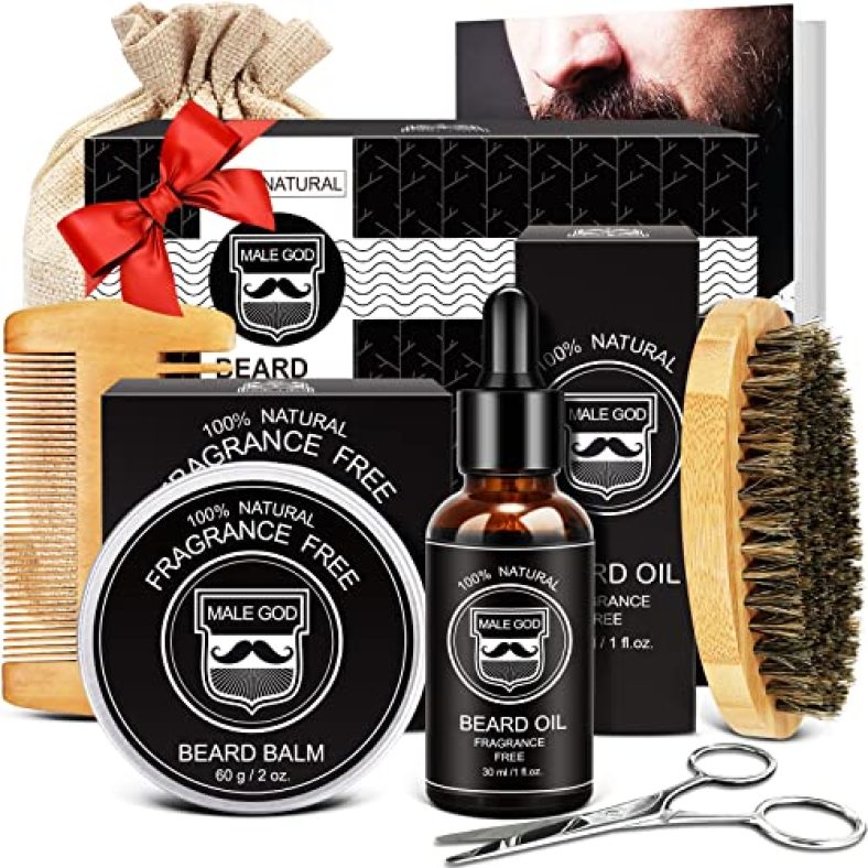 Gifts for Men – Beard Kit for Men’s Gifts with Beard Oil, Beard Balm, beard Brush, Beard Comb, Scissors, Ebook, Anniversary & Birthday Gifts for Men Him Dad Husband Boyfriend Grandpa, Fathers Day