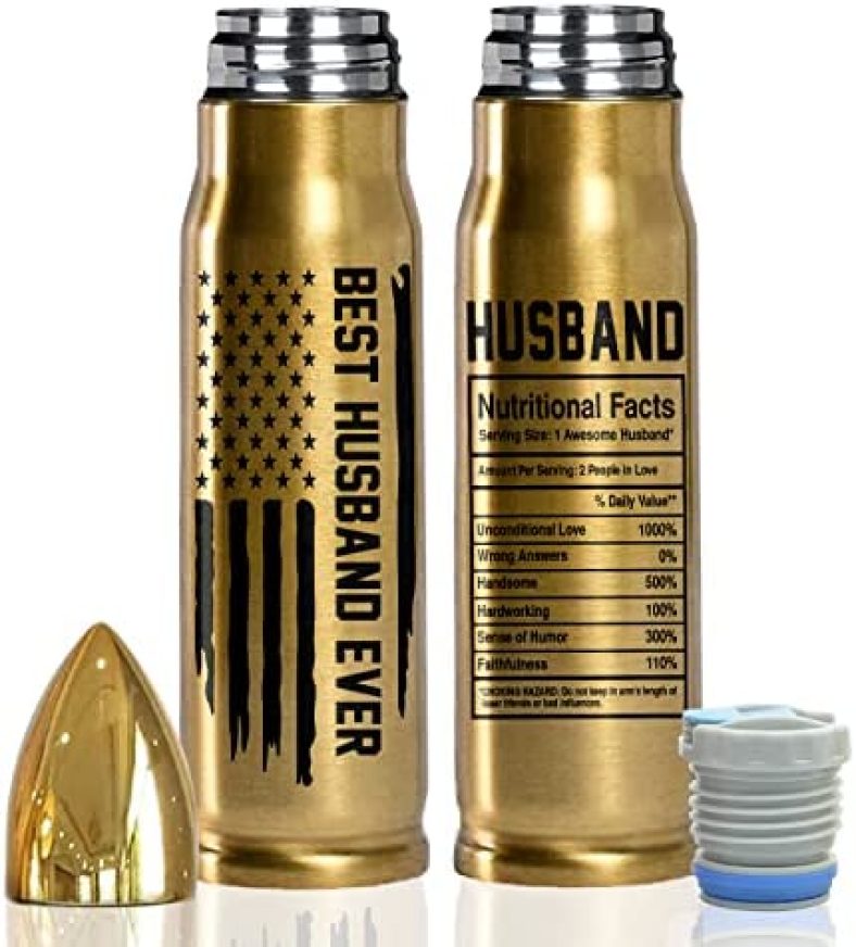 Father ‘s Day Gifts from Wife – Gifts for Him – Husband Gifts, Anniversary Gifts for Husband, Husband Birthday Gift, Husband Christmas Gifts – 17oz Best Husband Ever Stainless Steel Bullet Tumbler