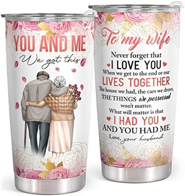 Gifts for Wife from Husband – Wife Gifts – Wedding Anniversary, Birthday Gifts for Wife, Mothers Day Gifts for Wife – Romantic Gifts for Her, I Love You Gifts for Her – 20Oz To My Wife Tumbler