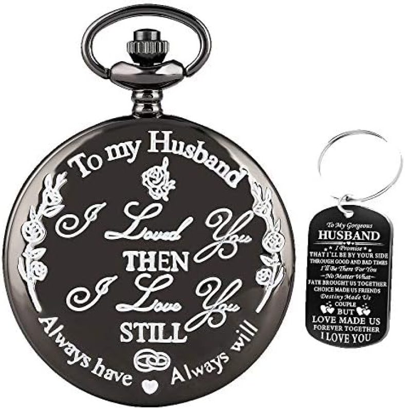 Udaney to My-Husband-Pocket-Watch-Gifts for Husband Best Gifts for Him -Birthday Gifts from Wife, Graduation Gifts for Men，Engraved Pocket Watch for Men