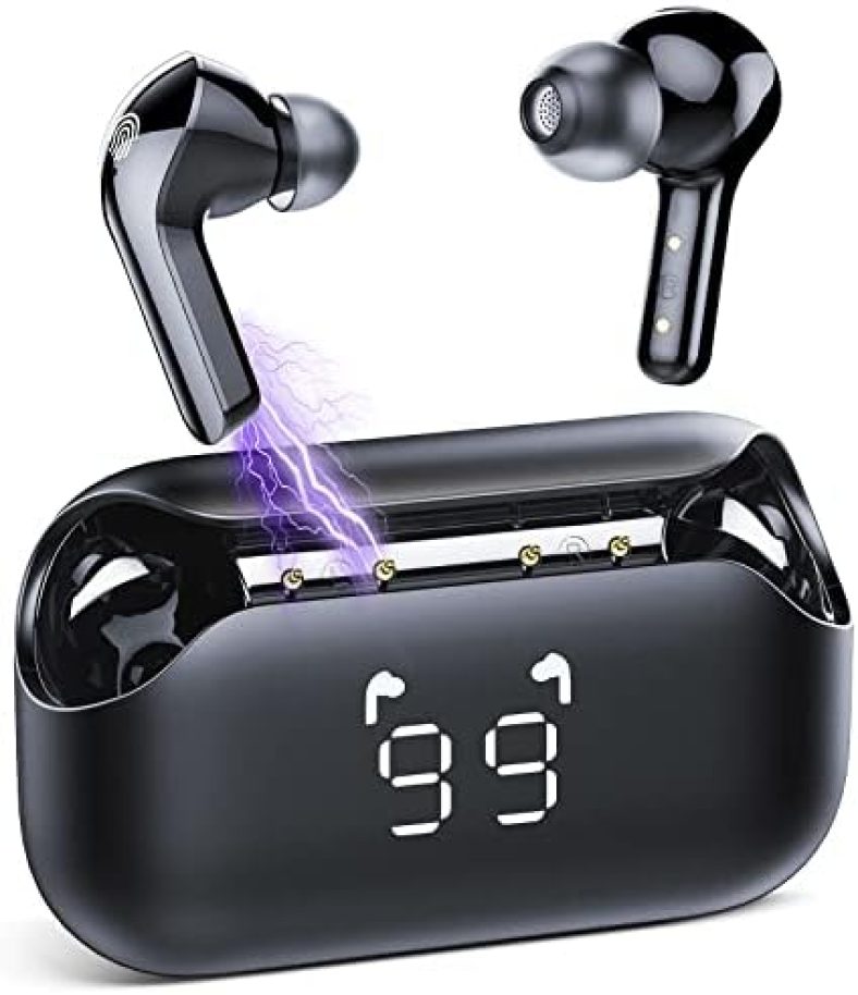 TIMU Bluetooth 5.3 Earbuds, 4 ENC Noise Cancelling Mics, Deep Bass, CVC8.0 Clear Calls, USB-C Fast Charge, IPX7 Waterproof Ear Buds