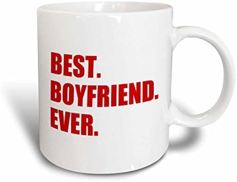 3dRose Red Best Boyfriend Ever text anniversary valentines day gift for him – Mugs (mug_179712_3)