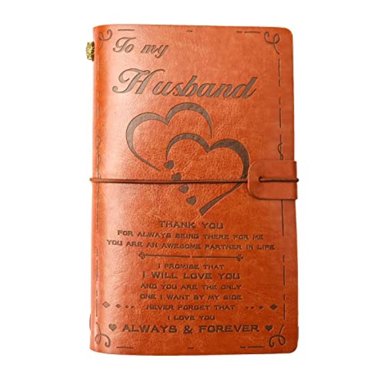 Birthday Gifts for Wife To My Wife Leather Journal Wedding Anniversary from Husband-140 Page Refillable Journal,Romantic Gifts