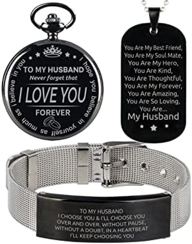 Husband Gifts, Husband Birthday Gift, Christmas Gifts,Gifts to Husband from Wife, Husband Necklace, Husband Bracelet, Husband Pocket Watch, Gift for Husband, Best Husband Ever Gifts, Husband Gifts from Wife