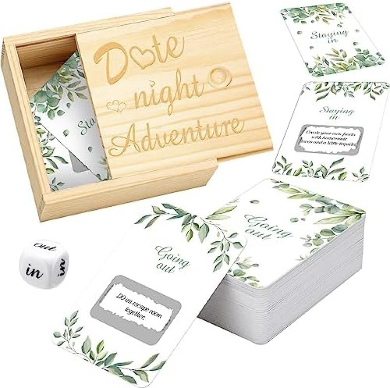 100 Date Night Adventure Games for Couples Scratch off Card Gifts Games Box Date Night Couple Anniversary Wedding Engagement Date Night Gifts for Boyfriend Girlfriend (Leaves)