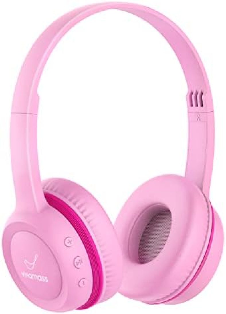 vinamass Kids Bluetooth Headphones, 22H Playtime, Bluetooth 5.0 & Built-in Mic, Adjustable Headband, Kids Headphones for School Home iPad Tablet Airplane