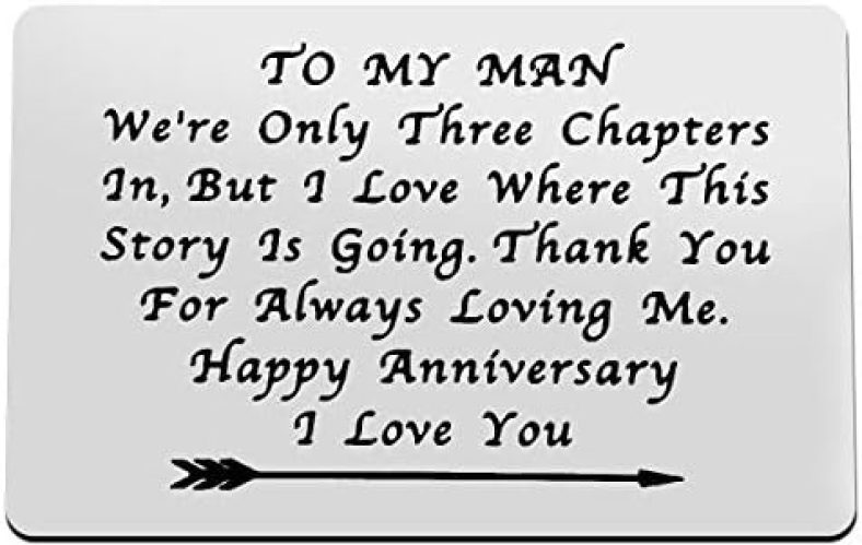 Wallet Insert Card Anniversary Wedding Gifts for Husband Boyfriend 3 Years Anniversary Card To My Man Wedding Engagement Gift for Boyfriend Fiance Birthday Valentines Gift I Love You Gifts for Him