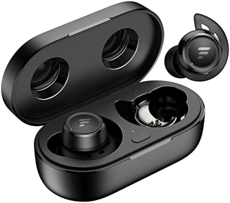 VRIFOZ T20 Wireless Earbuds, Bluetooth Earbuds for Sports, Drop-Safe Fit Design Stereo, Built in Mic IPX5 Waterproof Earphones, Headset Premium Deep Bass, Compatible with iPhone Android, Black